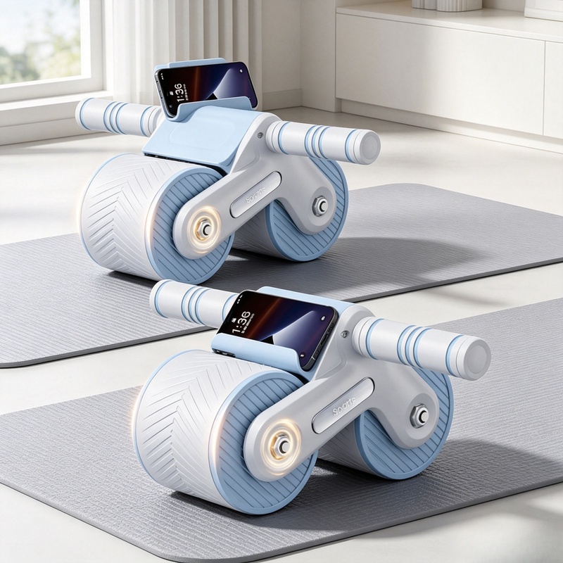 Ab Roller Wheel With Elbow Support - Rolo Abdominal de Dupla Roda com
