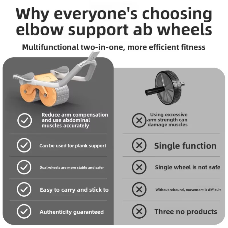 Rolo de Exercício Abdominal co - Ab Roller Wheel With Elbow Support avaliação e preço